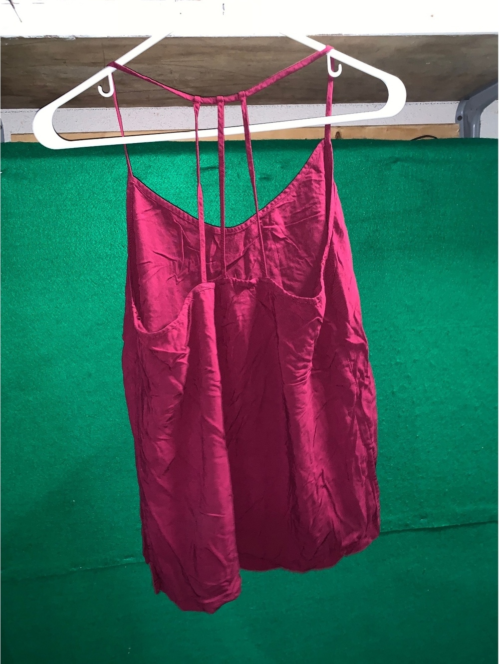 Burgundy Satin Cami Tank Top